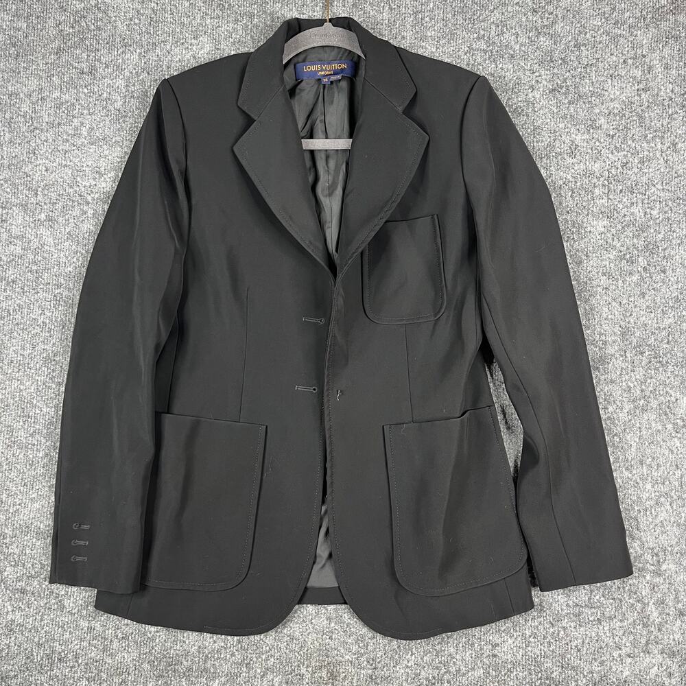 Louis Vuitton Uniform Blazer‎ Womens Size 36 Black Tailored Button Jacket